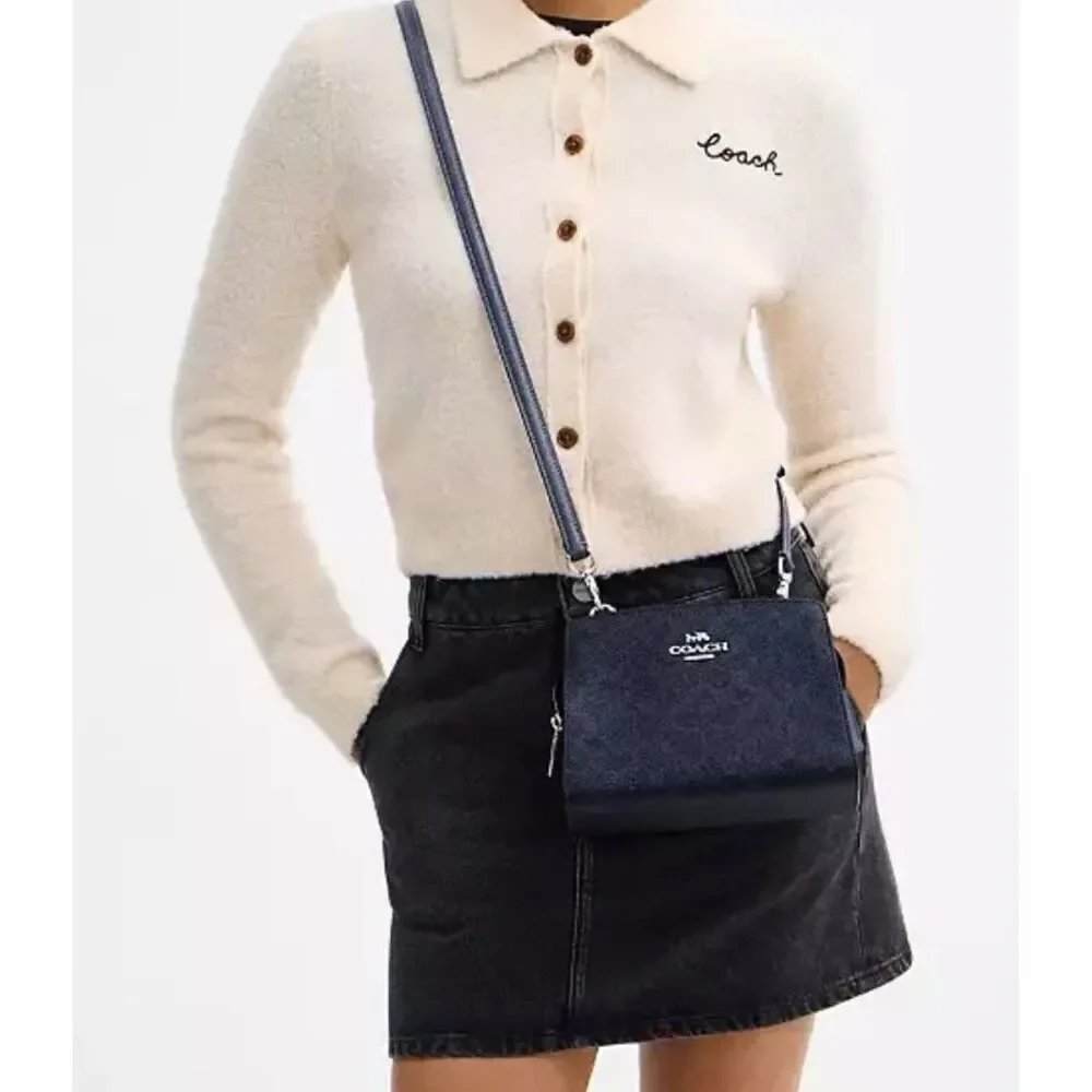 🔥🎁NWT! Coach Gia Crossbody Bag In Sig Canvas Silver CCK70 Msrp:$298.00